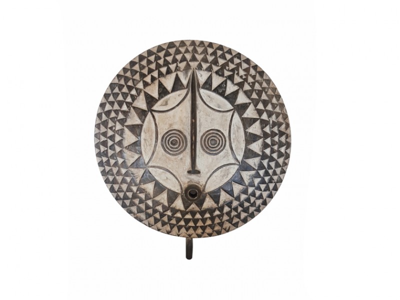 Carved Wood Shield - Bobo Mask Carved Wood Shield - Bobo Mask